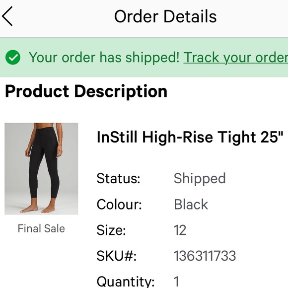 Lululemon Instill High-Rise Tight 25" Black - Picture 3 of 3